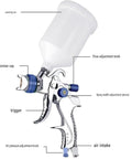 Detailed view of Heavy Duty Pneumatic HVLP Spray Gun With 600CC Cup And Swappable 1.4Mm 1.7Mm 2.0Mm Tips for precise auto body work.