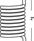 Illustration of Extension Spring Set 2 Pack Nickel Plated Spring Steel Construction 0.105 GA Three Quarters Inch Outside Diameter 2 Inch Long