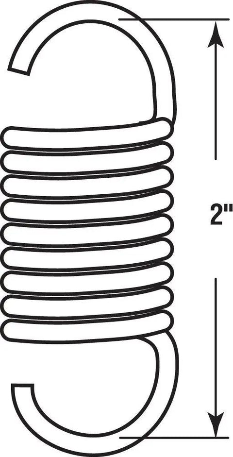 Illustration of Extension Spring Set 2 Pack Nickel Plated Spring Steel Construction 0.105 GA Three Quarters Inch Outside Diameter 2 Inch Long