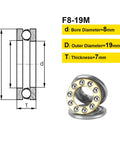 HiPicco thrust ball bearing, 8x19x7 mm chrome steel, set of 10