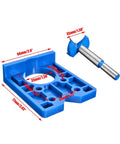 Pro Grade 35Mm ABS Hidden Hinge Hole Fixture For Cabinet Doors And Woodworking Drill Tool Kit With Precision Side And End Milling Jig To Boost Accuracy And Cut Down Error, blue drill jig with 35mm cutter