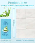 Travel Body Wipes 80 Pack Individually Wrapped Deodorant Shower Wipes for Women Men Teens size comparison with open wipe