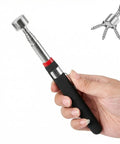 Hand holding Telescoping Magnetic Pickup Tool With 5 Lb Pull Extends To 30 Inches Heavy Duty Non Slip Grip Super Strong Magnet