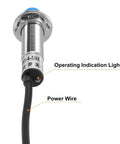 Close-up of Heavy Duty Inductive Proximity Sensor Switch NC NPN 4mm Sensing Distance DC 6-36V LJ12A3-4-Z AX with 3.3ft leads