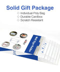8.5x11 Clear Acrylic Sign Holders With No Drilling Mount package showing poly bag and cardboard box details.