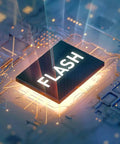 Close-up of FLASH chip symbolizing AX2 1TB 2.5 Inch SATA III SSD With 3D NAND TLC Read Up To 540 MBps For Laptop And Desktop Upgrades.