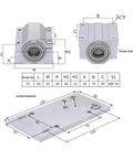 Beefy 3 Jaw Chuck Set 100mm And 80mm for CNC Router, technical drawing showing dimensions and design features.