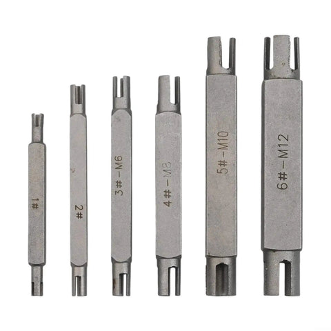 Top Notch 6 Piece Double Head Broken Tap Extractor Set For Stripped Screws 4mm To 12mm Heavy Duty Alloy Steel Screw Remover Repair Tool Kit for Tough Jobs And Quick Fixes, sizes 1# M4-M12