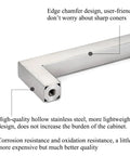 Close-up of Champagne Oval Flat Cabinet Handle with high-quality stainless steel, showing chamfered design and M4 screw opening.