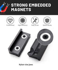 Heavy Duty Nylon Vise Jaw Pads With Rock Solid Magnets For No Slip Bench Vice Protection Soft Grip Cover Fits Any Steel Workbench Vise Garage Grade Black magnet embedded design nylon vise jaws
