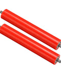 Polyurethane Coated Conveyor Roller Set 2 Inch Diameter By 12 Inch Length 2 Pack Heavy Duty Stainless Steel Rollers With Galvanized Ends Red Replacement Part For Conveyor Systems