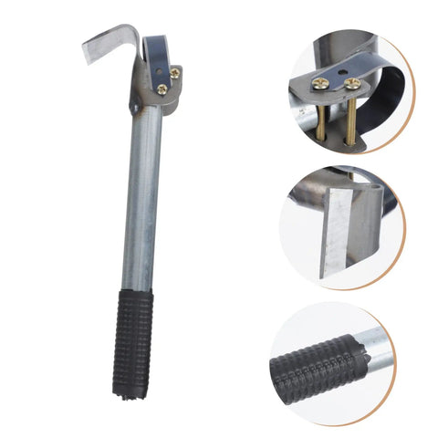 Woodworking Bark Scraper Debarking Tool Hand Spudger Squeegee Scythe Draw Knife For Bark Stripping And Cutting Mortise And Tenon Tools Silver Finish Pro Quality with rubber grip