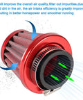 38Mm Air Filter Beefed Up for 50Cc to 212Cc Engines and VM22 PZ22 PZ26 PZ27 PD18J NC50 Carburetor showing air flow improvement