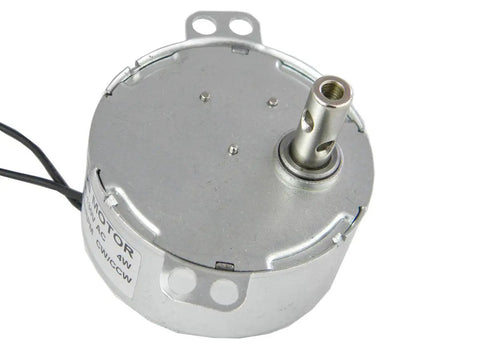 110V TYD-50 Electric Synchronous Micro Motor 30-36 RPM CW CCW Low Noise No Frills Small Compact Gearhead front view