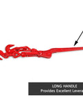 Red forged steel handle of Beefed-Up Chain Binders 1/2 to 5/8 Inch, Pack Of 2, 13,000 Lb Working Load Limit highlighted for leverage.