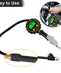 Extended Reach Dual Head Air Chuck Set With Quick Plug for Cars, Bikes, and Motorcycles, featuring digital gauge and FNPT straight chuck