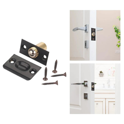Adjustable Ball Door Catch For Cabinets And Closets Low Profile Brass Hardware With Ball Bearing Lock Secure Closure Easy Install shown