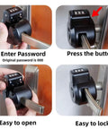 Door Handle Lockout Device Cover With Code To Disable Door Handle Temporary Combination Lock For Bedroom From Outside Knob Easy To Use Security Lockout Tool For Home Quick Install shown installed on door