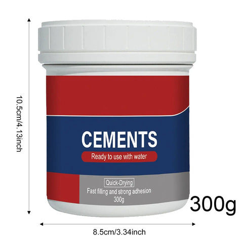 Heavy Duty Cement Patch To Fix Cracks Waterproof Flexible Concrete Repair Formula For Sidewalks Garage Floors And Foundations, 300g container.