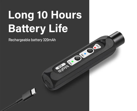 Bluetooth XLR Receiver For Audio Mixers, Wireless Audio Stream To XLR Male Output, battery life indicator.