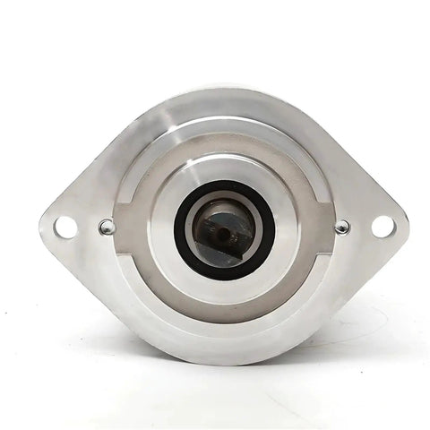 Close-up of a 12V Hydraulic Pump Motor showing the metal casing and central shaft for the Super Cool 12V Hydraulic Pump Motor Oil Powered Electric Stacker Lift At 800 Watts And 4200 RPM For Smooth Platform Work With Strong Power And Fast Speed In Your Shop.