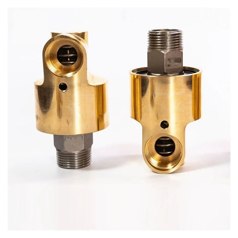 Brass Rotating Joint Swivel Union 1 Inch HD25 DN25 360 Degree Rotary Joint For Water Oil And Air Piping Right Thread Universal Connector Heavy Duty Construction Machinery Hydraulic Equipment, brass swivel union front view