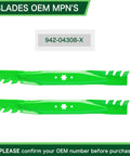 High Quality Mulching Blades Set For 42 Inch Mower Deck Fits Pony Bronco Xt1 Lt42 Zt1 Lawn Mowers Replaces Oem 942-04308