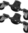 Three Wheel Furniture Dolly Set In Black Carbon Steel With ABS Wheels For Smooth Corner Navigation Beefy Heavy Duty Moving Tool Pro Grade Furniture Lifter Dual Pack For Effortless Moves And Safer Room Shifts, dual set
