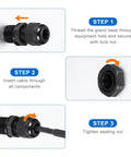 Rugged 5 Pack Adjustable NPT 3/4 Inch Cable Glands 13-18mm PA66 Nylon IP68 Waterproof Sealed Connectors for Indoor Outdoor Enclosures and Machinery, Anti Corrosion, Heavy Duty Electrical Installations installation steps