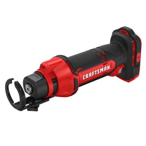 Tough 20V Max Cordless Cut Out Tool Rips Through Drywall And Plasterboard Without Missing A Beat, Includes Tool Free Bit Change And Adjustable Depth Gauge For Crisp Cuts Every Time, Bare Tool Edition showing tool head and bit holder.