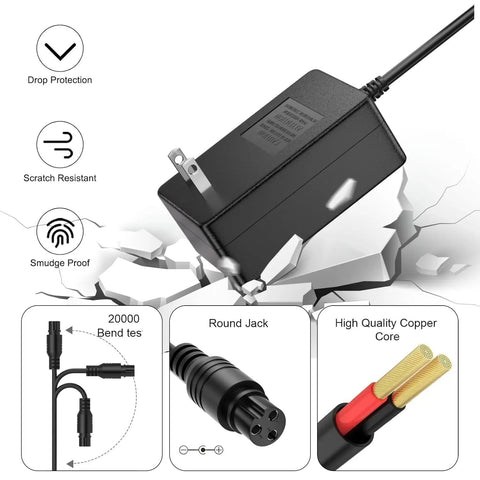 24V Electric Battery Charger For Popular E Series Dirt Bikes And Scooters Including E100 E125 E150 E200 E300 E325 E500 MX350 MX400 Pocket Mod Dirt Quad Go Kart Moped And More Ideal For Home Charging And Backyard Rides