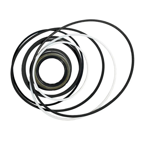 Top Shelf Complete Vane Pump Seal Kit For Denison Double Hydraulic Vane Pump T6EE Series Designed For Straight Up Heavy Duty Repair Projects With Premium Oil Resistant Gaskets And Rings Ready For Easy Bolt On Installation No Hassle Fix; seal rings on white