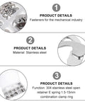 External Retaining Ring Kit 1.5 To 15mm Silver E Clips, 400Pcs Circlip Assortment With Pliers, Rust Resistant Black Oxide Finish