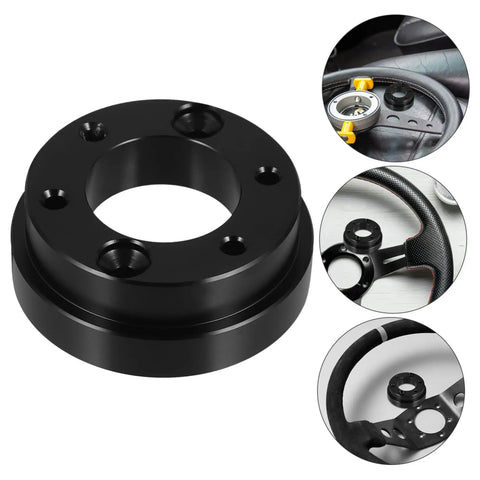 Black Riser Adapter Plate for Racing Cars, Durable Bolt On Car Accessory, Easy Install Hub Adapter, Versatile Racing Car Part