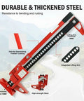 33 Inch 7000 Lbs Farm Jack With Ratcheting High Lift Mechanism featuring thickened steel body for off-road use