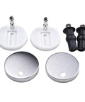 2 Pack Toilet Seat Hinges Top Fix Kit With Quick Release Screws, stainless steel and plastic parts displayed, Type A design