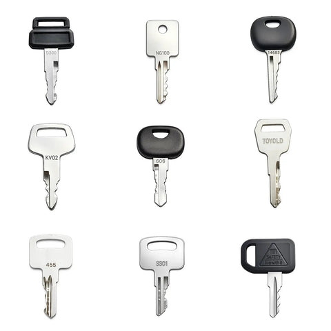 Selection of keys from 62 Piece Heavy Equipment Key Set For Construction Gear Ignition Keys And Operator Keys Kit
