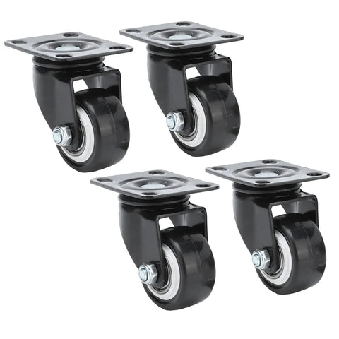 Rcniso Universal 1.5 Inch Silent Furniture Caster, 360° Rotation for Cabinet Legs, Shelf Legs, Stainless Steel, 4 Pieces set of caster wheels.