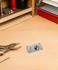 Cool Vintage Iron Luggage Locks With Dual Security For Suitcases And Toolboxes, metal lock on wooden table with tools.