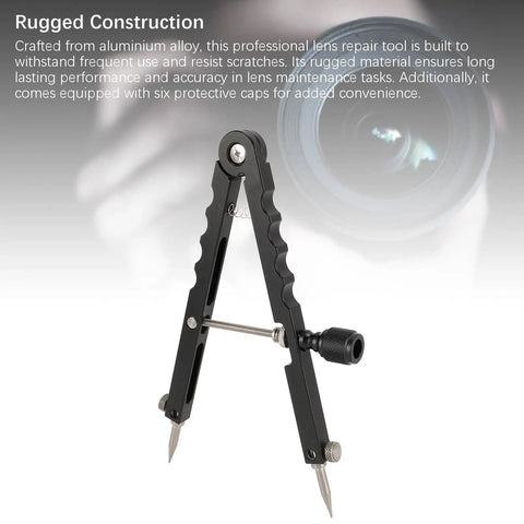 Handy Lens Opener Tool Kit with 3 Interchangeable Tips for 37mm to 86mm, aluminum spanner wrench for lenses and scopes.