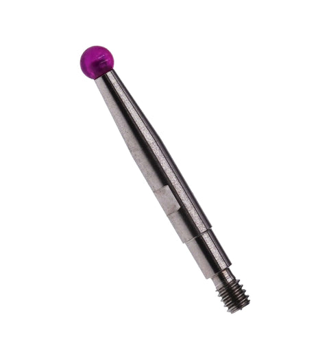 Front view: SUXING ruby contact point for Fowler X-Test indicators, 0.080 in ruby ball, metal pin with threaded end