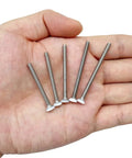 Heavy Duty Extra Long Outlet Mounting Screws Forty Piece Pack Six Thirty Two Gauge One And Half Inch Reach White Painted Phillips Countersunk Heads in hand