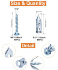 Premium Self Drilling Drywall Anchors And Screws For Hanging Heavy Floating Shelves Mirrors And Large Picture Frames Supports Up To Sixty Six Pounds detailed size info diagram.