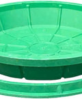 Invisible Composite Manhole Cover 16 to 39 Inch Round Green Septic Tank Lid For Lawn And Garden on white background