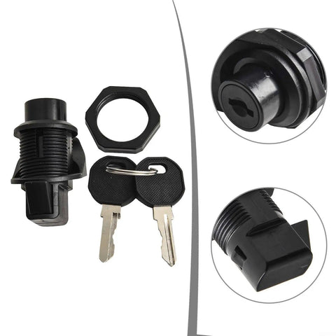 Black 27mm Push Fit Latch For RV And Marine Storage Boxes With Keys, Metal Camper Cabinet Door Replacement Kit