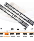 Noiseless 20 Inch Full Extension Drawer Slides With Soft Close Ball Bearing Heavy Duty Side Mount Rails Zinc Plated Steel Construction For Long Lasting Quiet Performance 2 Pairs 78 Lb Capacity shown with noise level chart.