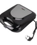 Heavy Duty 1400W Panini Press Grill With Nonstick Coating Hot Sandwich Maker stainless steel design with power cord and indicator lights.