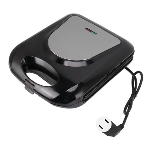 Heavy Duty 1400W Panini Press Grill With Nonstick Coating Hot Sandwich Maker stainless steel design with power cord and indicator lights.