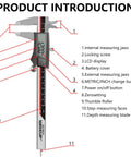 Pro Grade Digital Caliper With Stainless Steel Body Waterproof Dustproof 6 Inch 150 mm Vernier Caliper Large LCD Screen diagram
