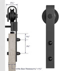 Sliding Barn Door Hanger Rollers Set Of Two For All Barn Door Hardware Kits, J-Shape Hangers shown in black steel, side view.